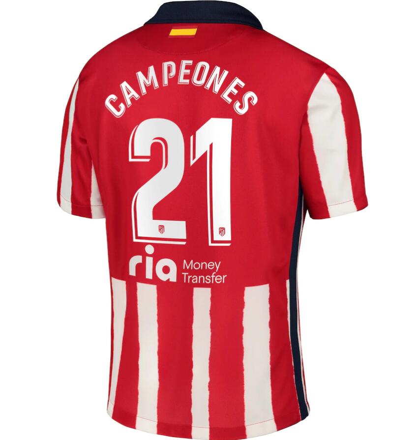 Atlético de Madrid Home Kit Soccer Jersey with Campeones 21 printing 2020/21